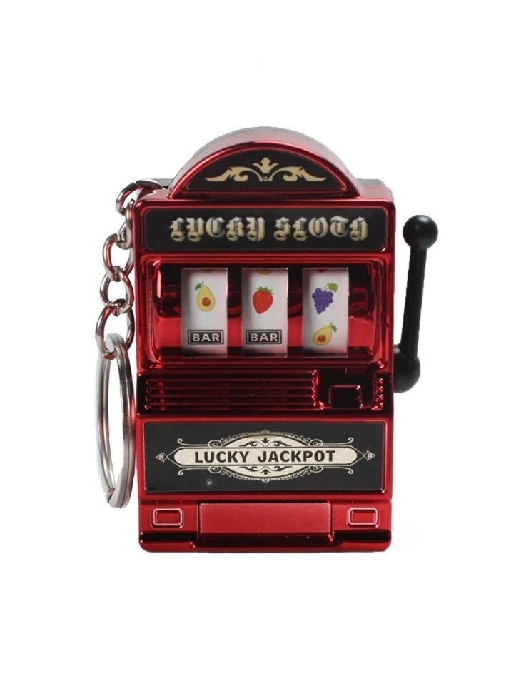 AROAQ Mini Fruit Slot Machine Keychain Lightweight Pendant Lucky Charm Bag Decoration Novelty Gifts for Kids and Adults - Image 1