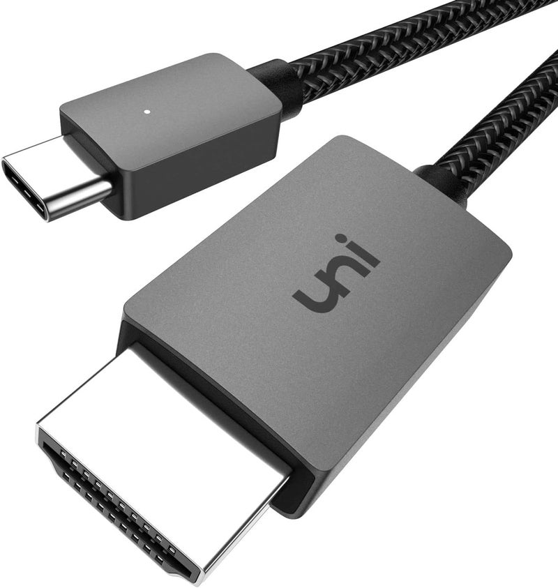Uni كابل USB C إلى HDMI بطول 3 أقدام 4K@30Hz، كابل USB Type C أحادي الاتجاه إلى HDMI، [متوافق مع Thunderbolt 3/4] مع MacBook Pro/Air، iPhone 15 Pro/Max، Galaxy S8-S24، Surface Book 2، XPS، Chromebook - Image 1