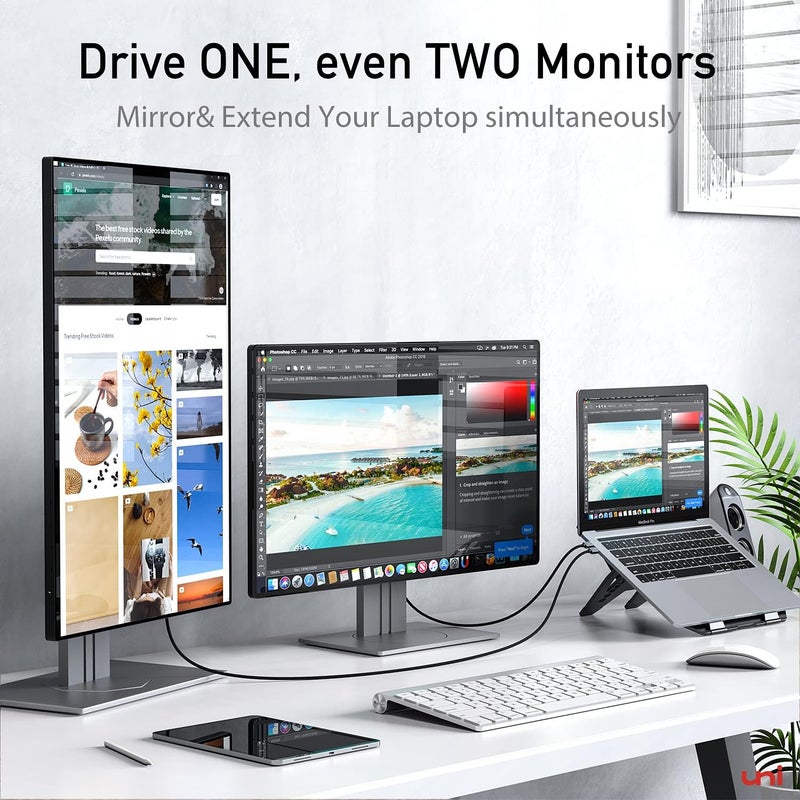 Uni كابل USB C إلى HDMI بطول 3 أقدام 4K@30Hz، كابل USB Type C أحادي الاتجاه إلى HDMI، [متوافق مع Thunderbolt 3/4] مع MacBook Pro/Air، iPhone 15 Pro/Max، Galaxy S8-S24، Surface Book 2، XPS، Chromebook - Image 2