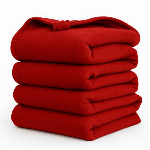 MAMRAJ 300 GSM Special for Heavy Winter Plain Light Weight Polar Fleece Blanket for Single Bed [ 60x90] (Maroon) - Image 1