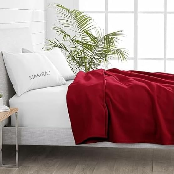 MAMRAJ 300 GSM Special for Heavy Winter Plain Light Weight Polar Fleece Blanket for Single Bed [ 60x90] (Maroon) - Image 2