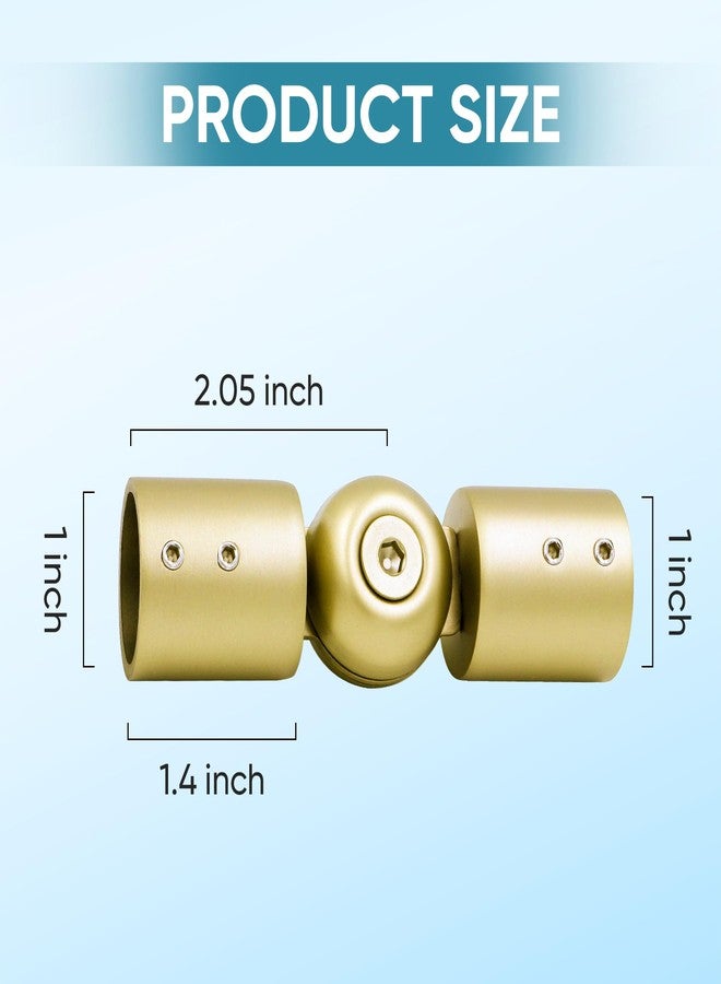 LISTENJIALE Window Curtain Rod Corner Connector 1 pcs,LISTENJIALE Adjustable Corner Curtain Rod Connector for 1 Inch Bay Window(Warm Gold) - Image 2