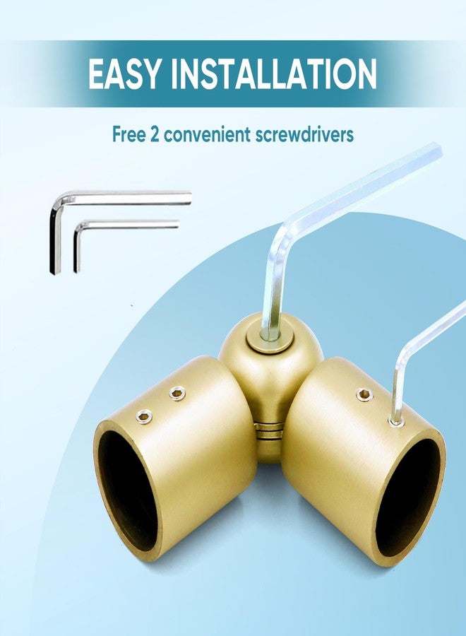LISTENJIALE Window Curtain Rod Corner Connector 1 pcs,LISTENJIALE Adjustable Corner Curtain Rod Connector for 1 Inch Bay Window(Warm Gold) - Image 5
