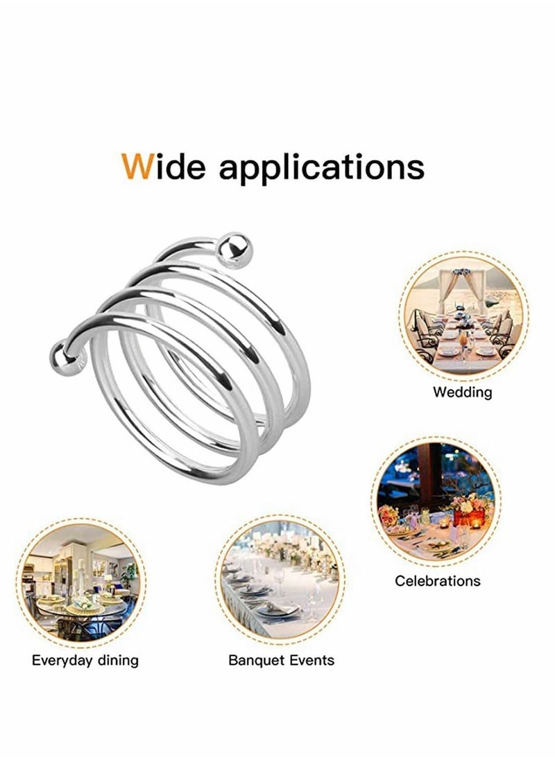 KASTWAVE - 8-Piece Set Napkin Ring Table Setting Suitable for Casual or Formal Occasions Napkin Ring (silver) - Image 1