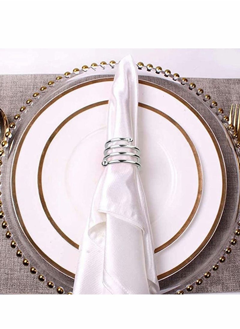 KASTWAVE - 8-Piece Set Napkin Ring Table Setting Suitable for Casual or Formal Occasions Napkin Ring (silver) - Image 1