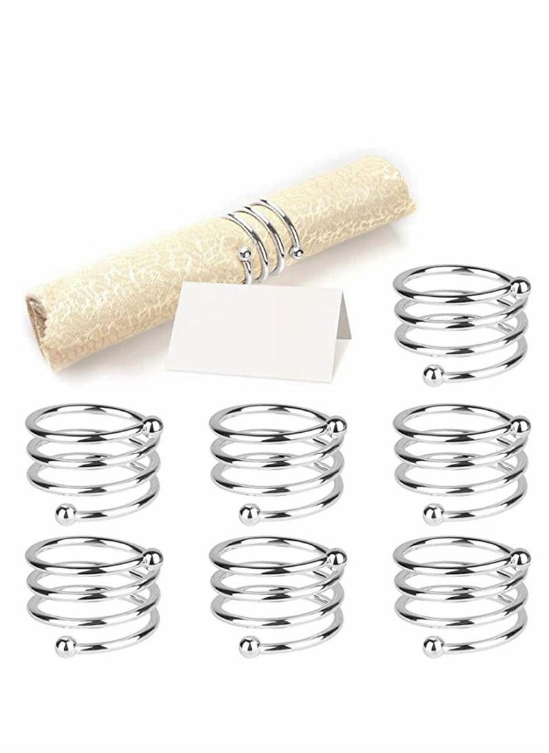 KASTWAVE - 8-Piece Set Napkin Ring Table Setting Suitable for Casual or Formal Occasions Napkin Ring (silver) - Image 1