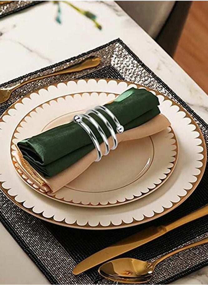 KASTWAVE - 8-Piece Set Napkin Ring Table Setting Suitable for Casual or Formal Occasions Napkin Ring (silver) - Image 1