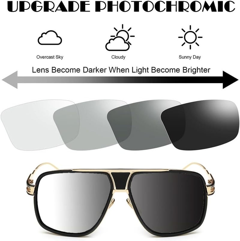 GOBIGER Aviator Sunglasses for Men 100% UV Protection Goggle Alloy Frame with Case - Image 2