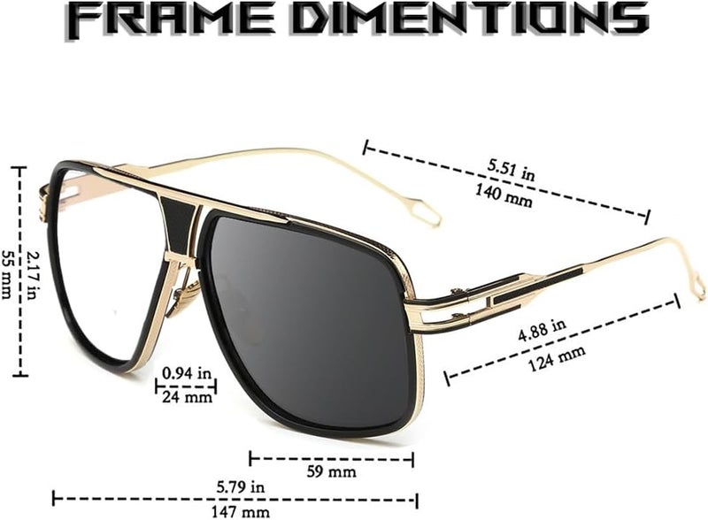GOBIGER Aviator Sunglasses for Men 100% UV Protection Goggle Alloy Frame with Case - Image 4