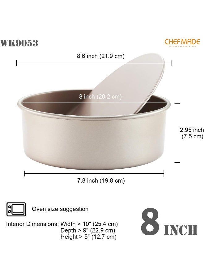 CHEFMADE Round Cake Pan, 8-Inch with Removable Loose Bottom Non-Stick Chiffon Bakeware for Oven and Instant Pot Baking - Image 2