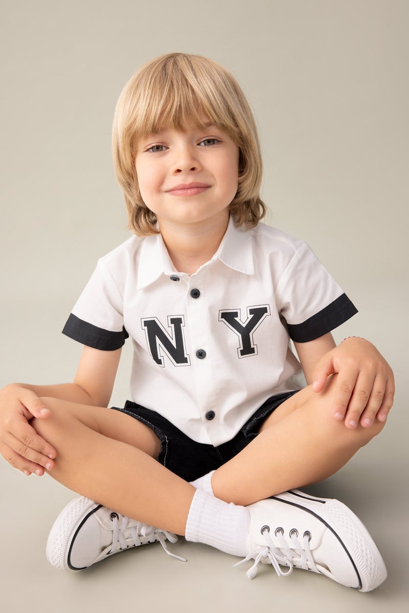 DeFacto Baby Boy Poplin Short Sleeve Shirt  - Image 1