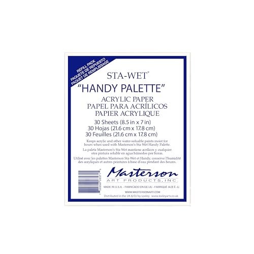 Masterson Sta-Wet Handy Palette Acrylic Paper Refill 30 Sheets - Image 1