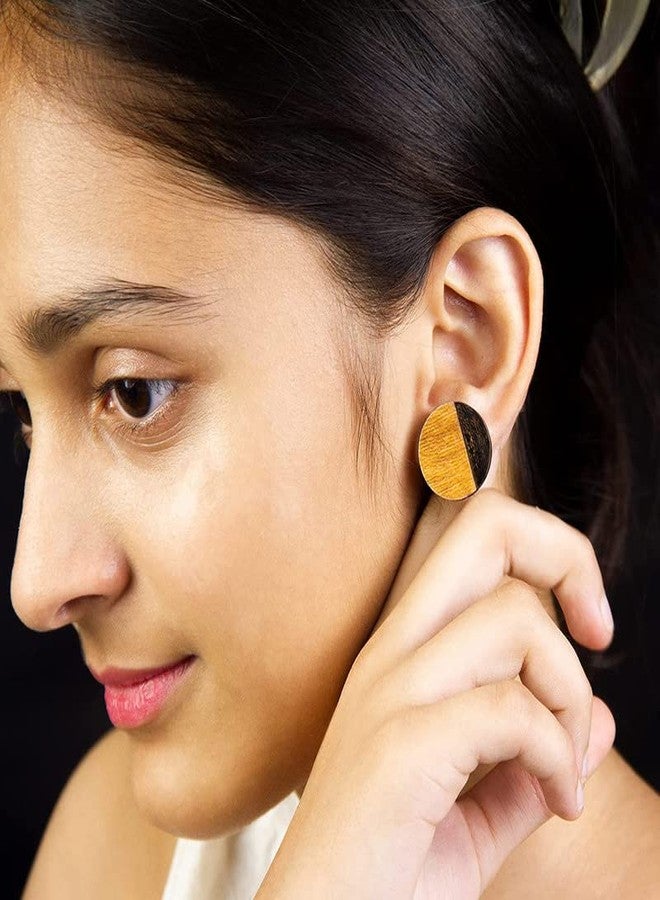 ORENAME Wooden Earrings for Girls and Women 3 Pairs Set Handmade Wooden Earrings with Ear Backs for Women and Girls Different Shapes and Colors(Pack of 3 -Style-1,2,3) - Image 3