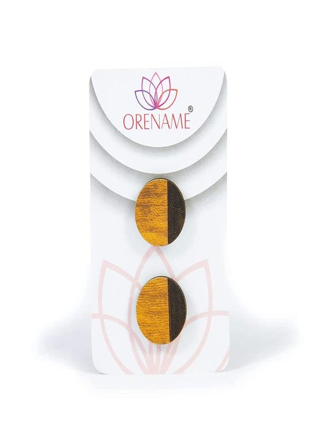 ORENAME Wooden Earrings for Girls and Women 3 Pairs Set Handmade Wooden Earrings with Ear Backs for Women and Girls Different Shapes and Colors(Pack of 3 -Style-1,2,3) - Image 4