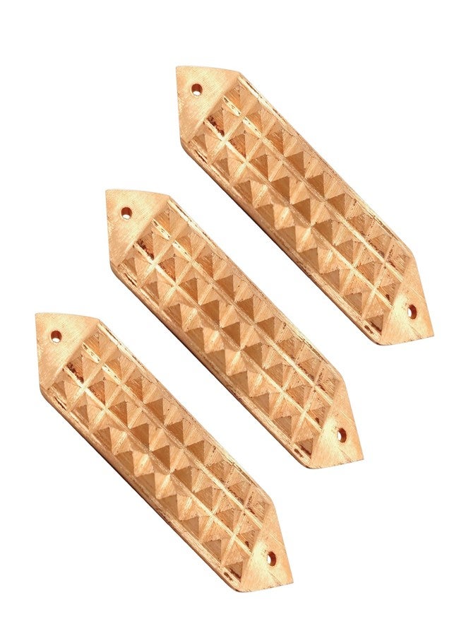 Plus Value Copper Pyramid Strip Divider Vastu Patti for Vastu Space Division & Virtual Division Toilet, Plot, Extention Vaastu Remedies Product (Set of 3pcs) - Image 1
