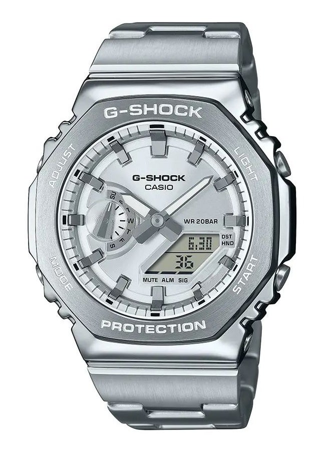 G-SHOCK Full Metal Men Watch GM-2110D-7ADR Silver Steel Strap with Silver Dial - pzsku/Z45B36E058545F6E86107Z/45/_/1732203228/f8d0753e-24b7-472e-aa4a-dee234f4d944