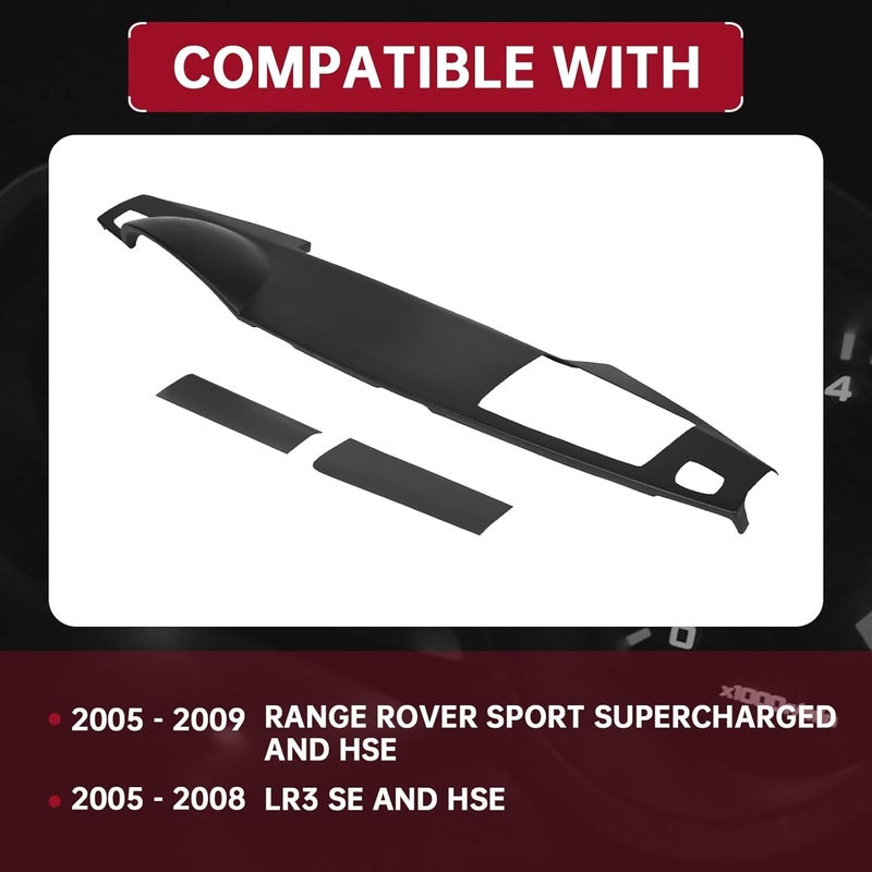 HECASA Dash Cover for 2005-2009 Land Rover Range Rover LR3 HSE SE Sport Supercharged - ABS Plastic Black - Image 2