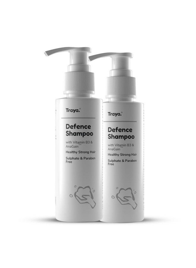 Traya Defence Shampoo | Cleansing Shampoo for Scalp Nourishment & Hair Health | Contains Biotin, Niacinamide, Piroctone Olamine & Anagain | Sulphate & Paraben Free Shampoo For Women & Men | Pack of 2 - Image 1