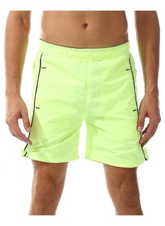 Elastic Waist Polyester Swim Short _Lemon