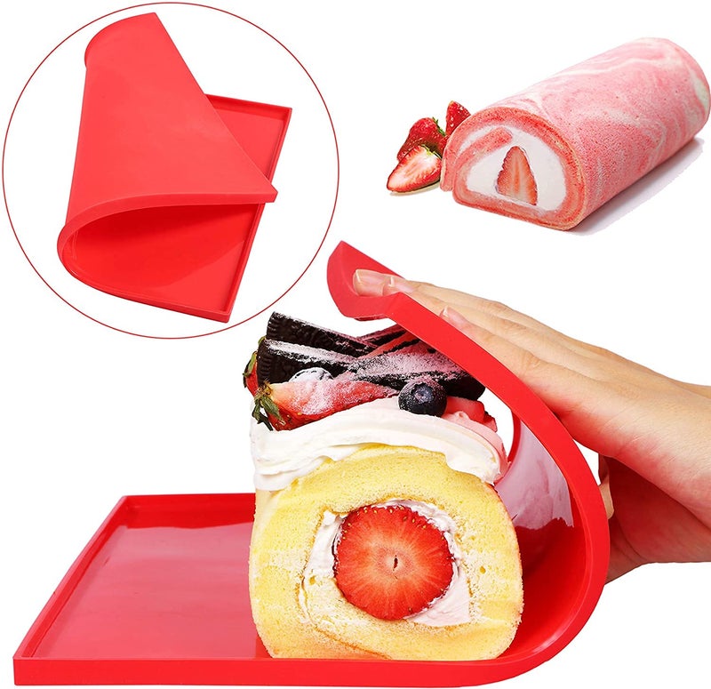 Delzon Swiss Roll Cake Mat Pad Pastry Tools Silicone Sheet Nonstick Jelly roll pan Baking Tray Multi Color - Image 2