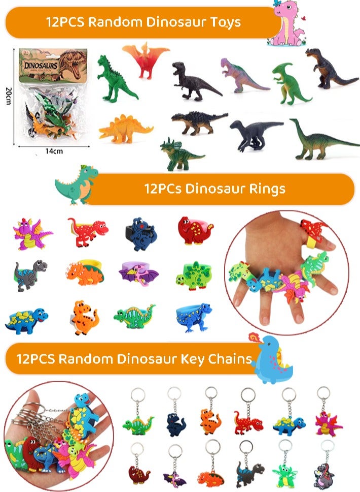 KINGMAZI Dinosaur Party Favors For 12 Kids, Dinosaur Birthday Party Supplies, Dinosaur Goodie Bags for Boys Girls Birthday, Dinosaur Gifts Bags Fillers Pinata Stuffers, Dinosaur Themed Party Toys - Image 3