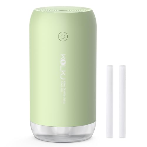 KQLKJ Portable Mini Humidifier, 350ml Small Cool Mist Humidifier for Plants, USB Personal Desktop Humidifier for Bedroom Car Office Travel with Auto Shut-Off & 2 Mist Modes (Green) - Image 1