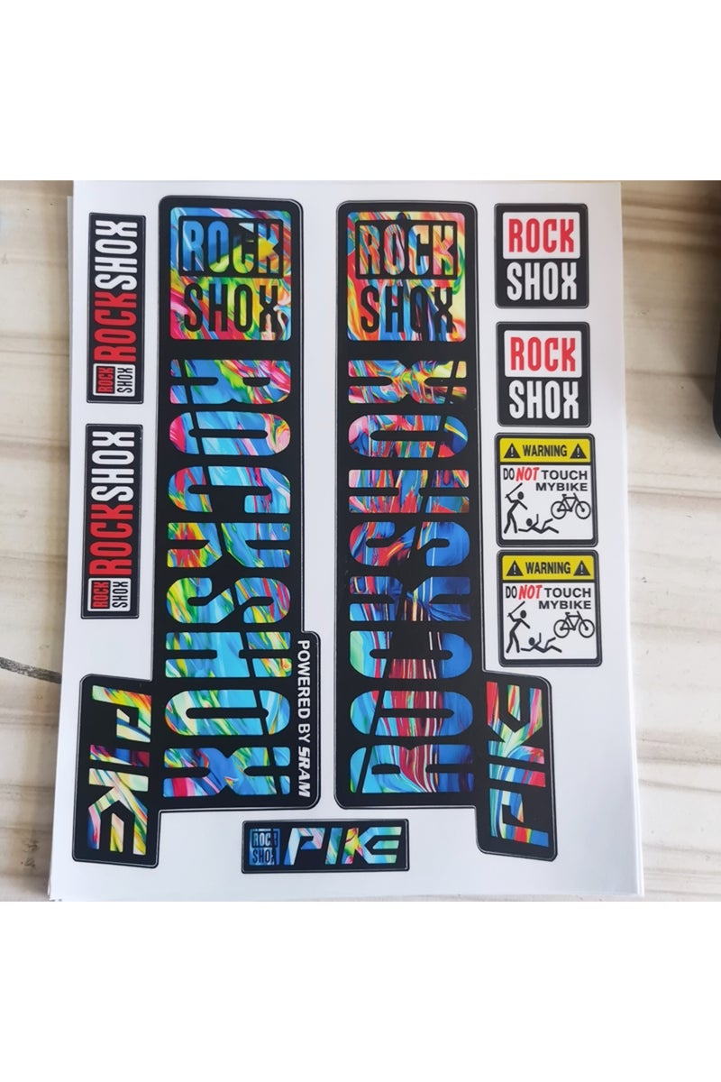 rainbow 2pcs Front fork sticker mountain bike bicycle front shock absorber color change waterproof s