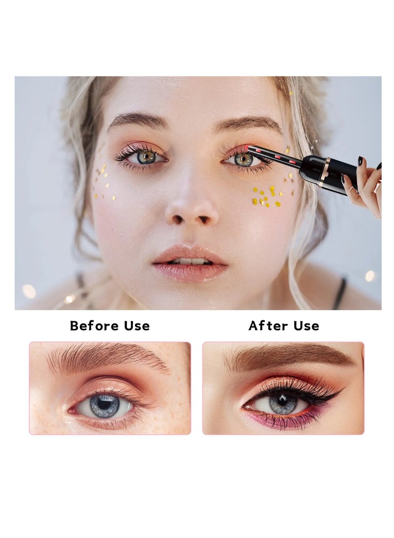 Rechargeable Heated Eyelash Curler Type C - Quick Natural Lash Lift Tool for Women with Eyelash Comb, 24-Hour Long-Lasting Curl, Elegant Black Design. - Image 3