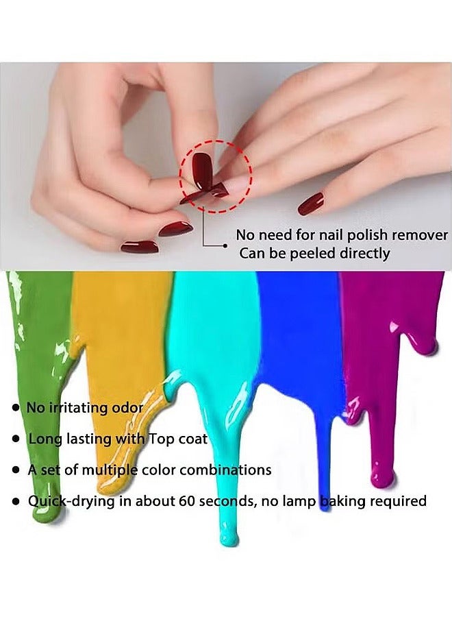 أوليسي 10 قطع من السهل تقشر مجموعة طلاء الأظافر ، غير سامة المياه القائمة على مجموعة طلاء الأظافر الجافة السريعة العضوية والطبيعية لجميع طلاء الأظافر للنساء والفتيات - Image 4