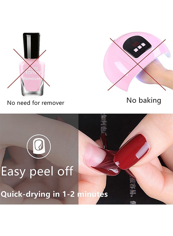 أوليسي 10 قطع من السهل تقشر مجموعة طلاء الأظافر ، غير سامة المياه القائمة على مجموعة طلاء الأظافر الجافة السريعة العضوية والطبيعية لجميع طلاء الأظافر للنساء والفتيات - Image 5