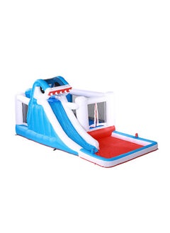 JSAITOYS Kids Inflatable Shark Bounce House Jump Bouncy Castle Water Slide  - Image 1