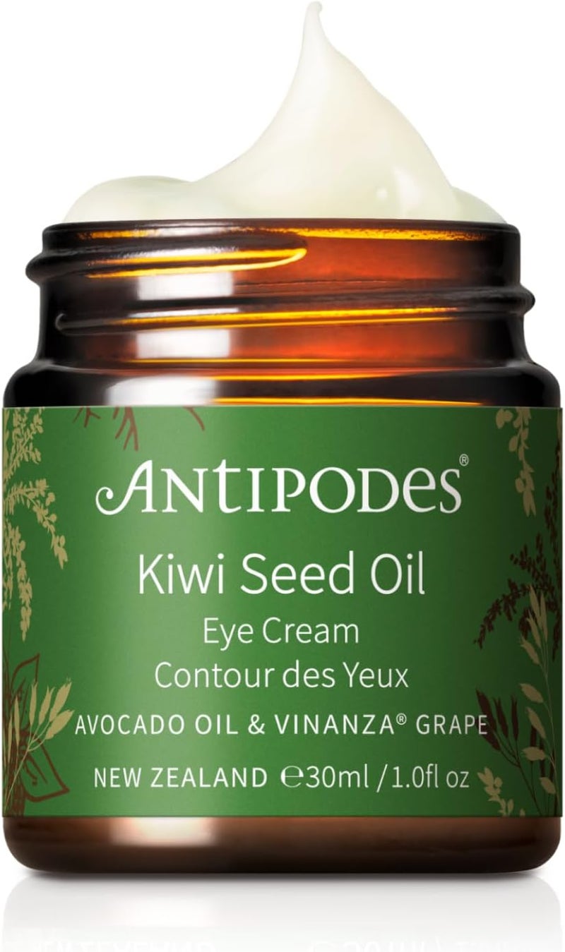 Antipodes Kiwi Seed Oil Eye Cream with Vitamin C – Vegan Hydrating Treatment for Fine Lines and Dry Skin – 30ml - Image 1