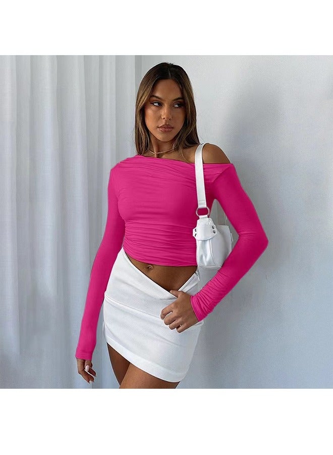 NIBEMINENT Oblique Shoulder Asymmetry Long Sleeve T-Shirt - Image 1
