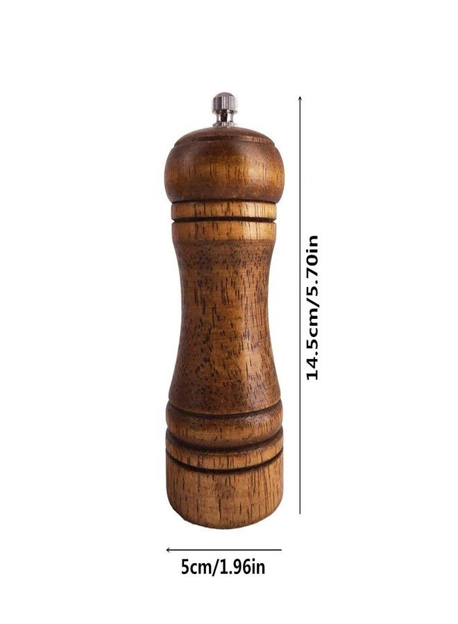ZAQW solid wood oak grinder restaurant pepper manual grinding powder pepper grinding kitchen seasoning tool (5 inch) - Image 2