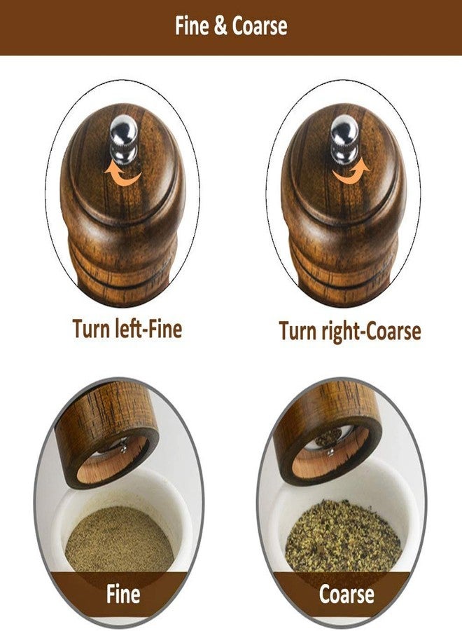 ZAQW solid wood oak grinder restaurant pepper manual grinding powder pepper grinding kitchen seasoning tool (5 inch) - Image 4