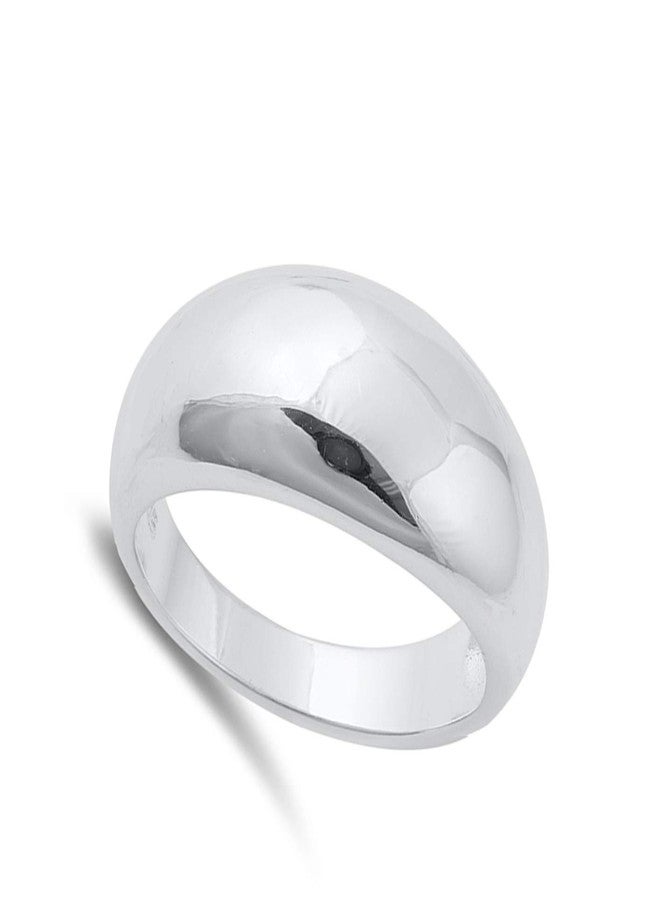 Sac Silver خاتم قبة سميك جميل جديد من الفضة الإسترلينية .925 مقاس 7 - Image 2