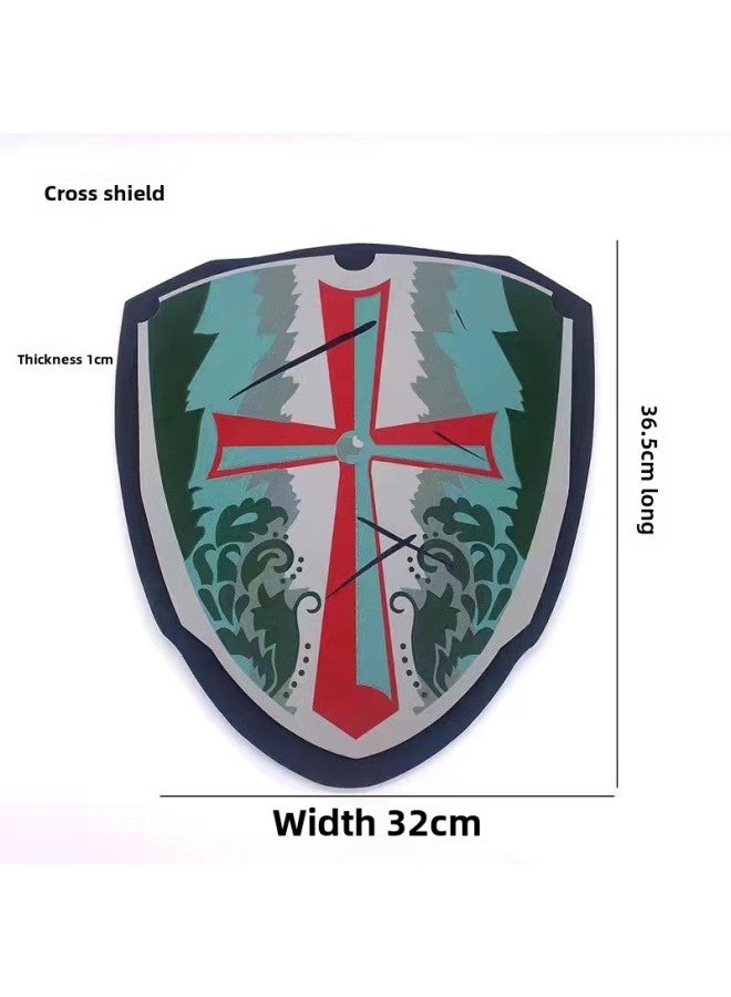 Spot Eva Toy Sword Shield Manufacturers Environmental Protection Standard Foam Children's Toy Manufacturers Simulation Model-Color:Cross Shield W003  - Image 1