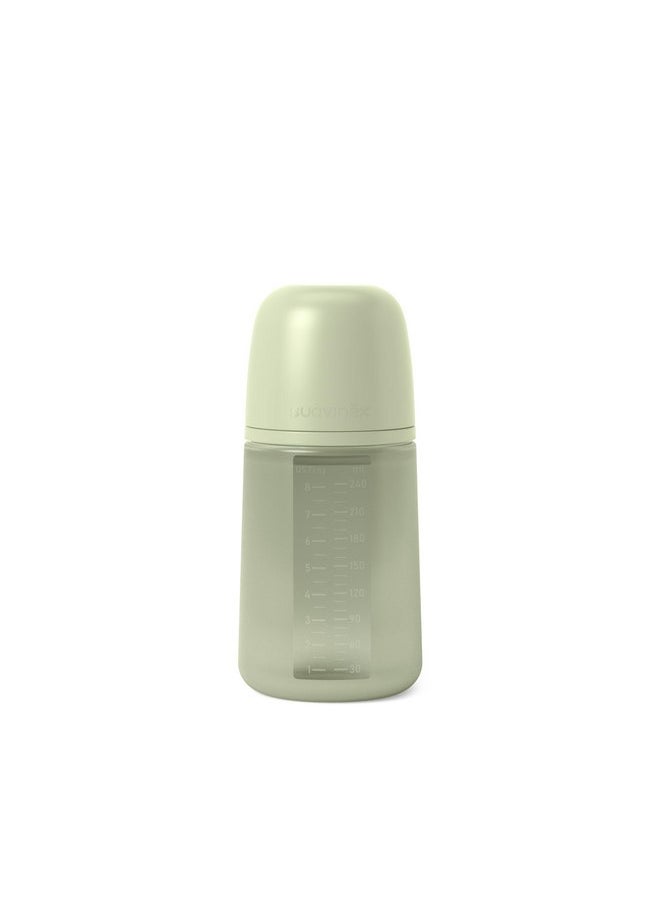 SUAVINEX Suavinex Color Essence SX PRO Physiological Soft Flexible Silicone Baby Bottle, Anti Colic Baby Bottles, Supports Breast Feeding Babies, Made in Spain, Medium Flow, 8oz, Jungle Green  - Image 1