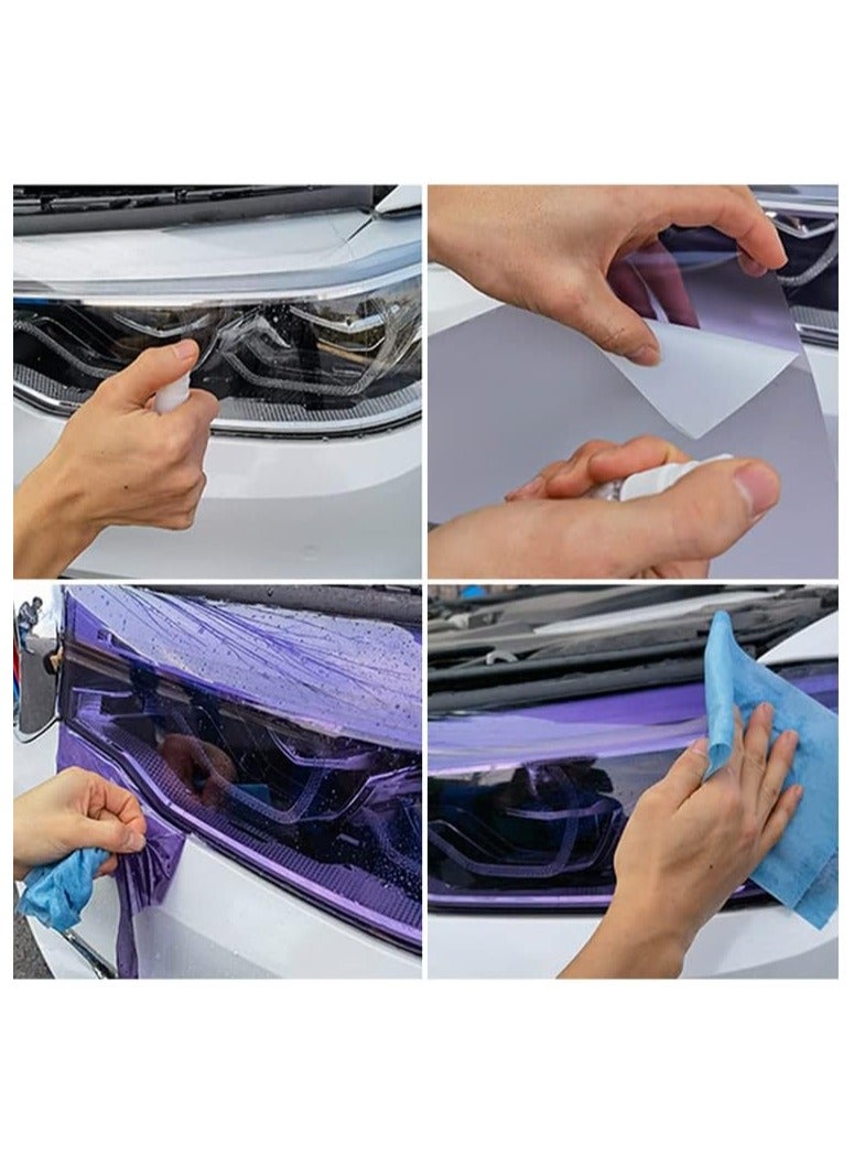 SYOSI 2 Rolls Car Light Tint Film Taillight Fog Light Vivid Vinyl Tint Wrap Protector Tint Vinyl Wrap Film Roll for Car Headlight Taillight Fog Lights Purple - Image 3