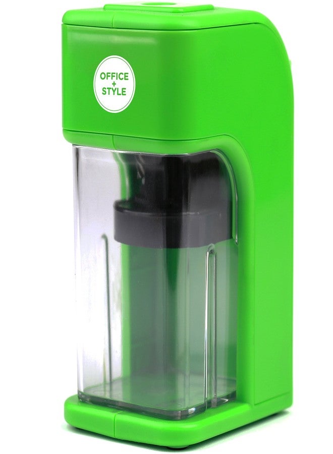 Office Style Electronic Pencil Sharpener with Auto Stop Safety Feature & Large Pencil Holder for Home, Office or Classroom - Green - by Office + Style, A-PS200G - Image 1