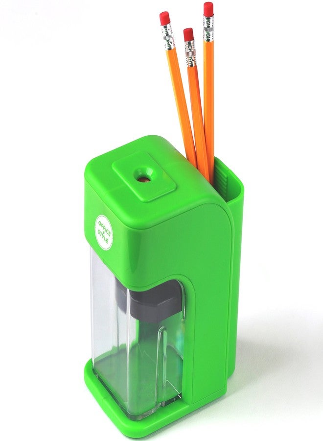 Office Style Electronic Pencil Sharpener with Auto Stop Safety Feature & Large Pencil Holder for Home, Office or Classroom - Green - by Office + Style, A-PS200G - Image 3