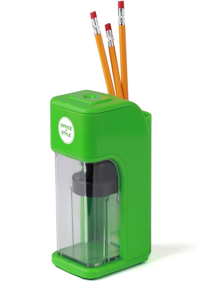 Office Style Electronic Pencil Sharpener with Auto Stop Safety Feature & Large Pencil Holder for Home, Office or Classroom - Green - by Office + Style, A-PS200G - Image 5
