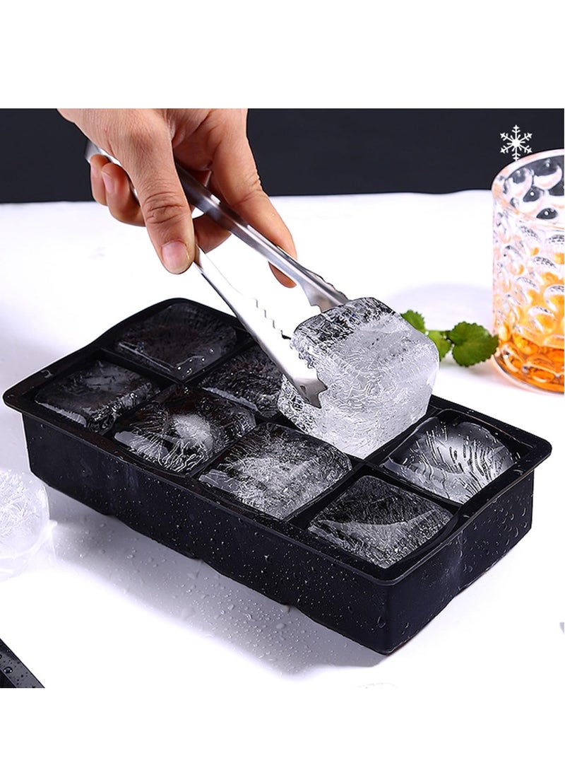 Generic 2 Pack Large Ice Cube Trays, 8 Cavity Big Silicone Ice Cube Mold, Stackable Large Square Ice Cube Tray, BPA Free Slow Melting Ice Cube Maker for Drinks, Coffee, Juice  - Image 4