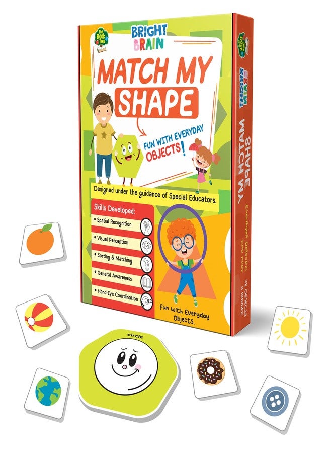THE BOOK TREE Bright Brain Match My Shape | Shape Recognition & Sorting Matching Game for Kids Ages 3+ | Everyday Objects Learning Toy | Birthday Gift for Boys & Girls | Develops Cognitive & Motor Skills - Image 1