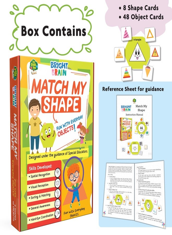 THE BOOK TREE Bright Brain Match My Shape | Shape Recognition & Sorting Matching Game for Kids Ages 3+ | Everyday Objects Learning Toy | Birthday Gift for Boys & Girls | Develops Cognitive & Motor Skills - Image 2