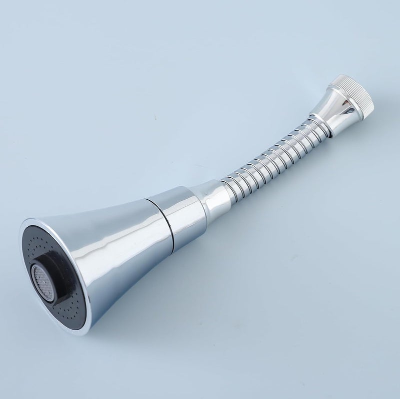 Kuber Industries Kitchen Faucet 360 Degree Rotation Swivel Faucet Adjustable Faucet Extension Tube Faucet Water Saving for Sink Taps JN034 Silver - Image 1