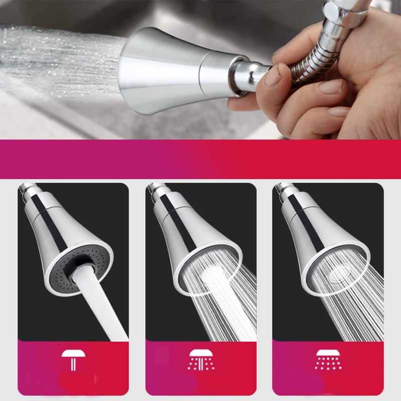 Kuber Industries Kitchen Faucet 360 Degree Rotation Swivel Faucet Adjustable Faucet Extension Tube Faucet Water Saving for Sink Taps JN034 Silver - Image 2