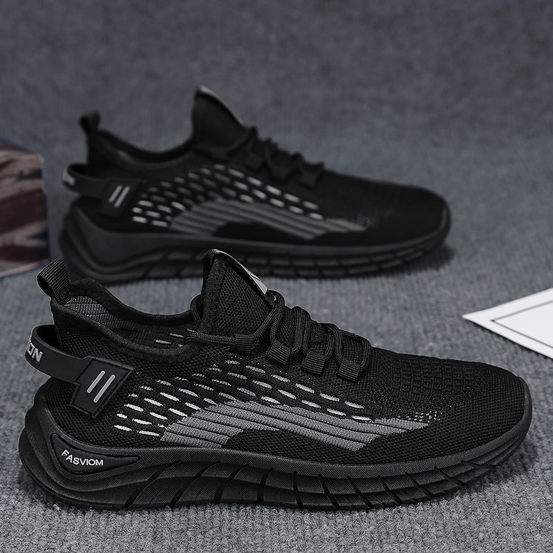Mesh Men'S Shoes Summer Breathable Flying Woven Thin Running Sports Shoes Soft Sole Work Labor Protection Mesh Shoes - Image 1