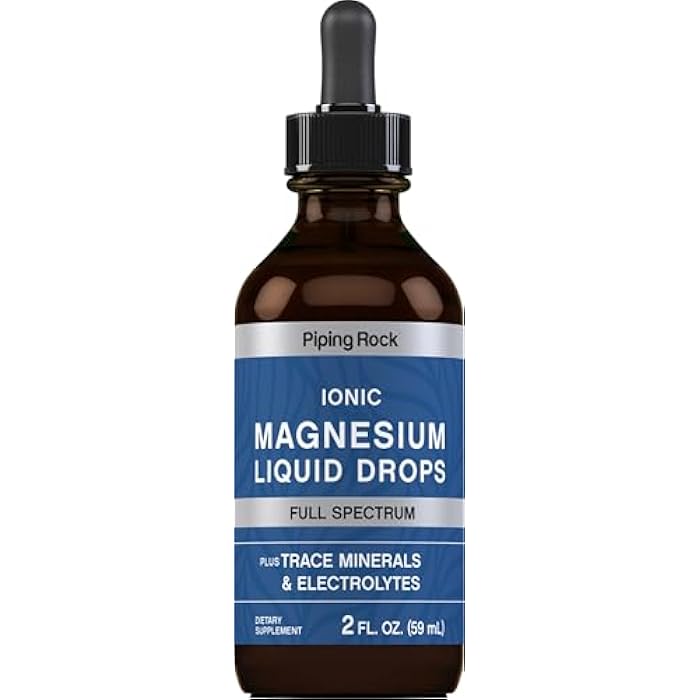 Piping Rock Ionic Magnesium Liquid Drops | 2 Fl Oz | Full Spectrum | Plus Trace Minerals & Electrolytes | Vegan, Non-GMO, Gluten Free - Image 1