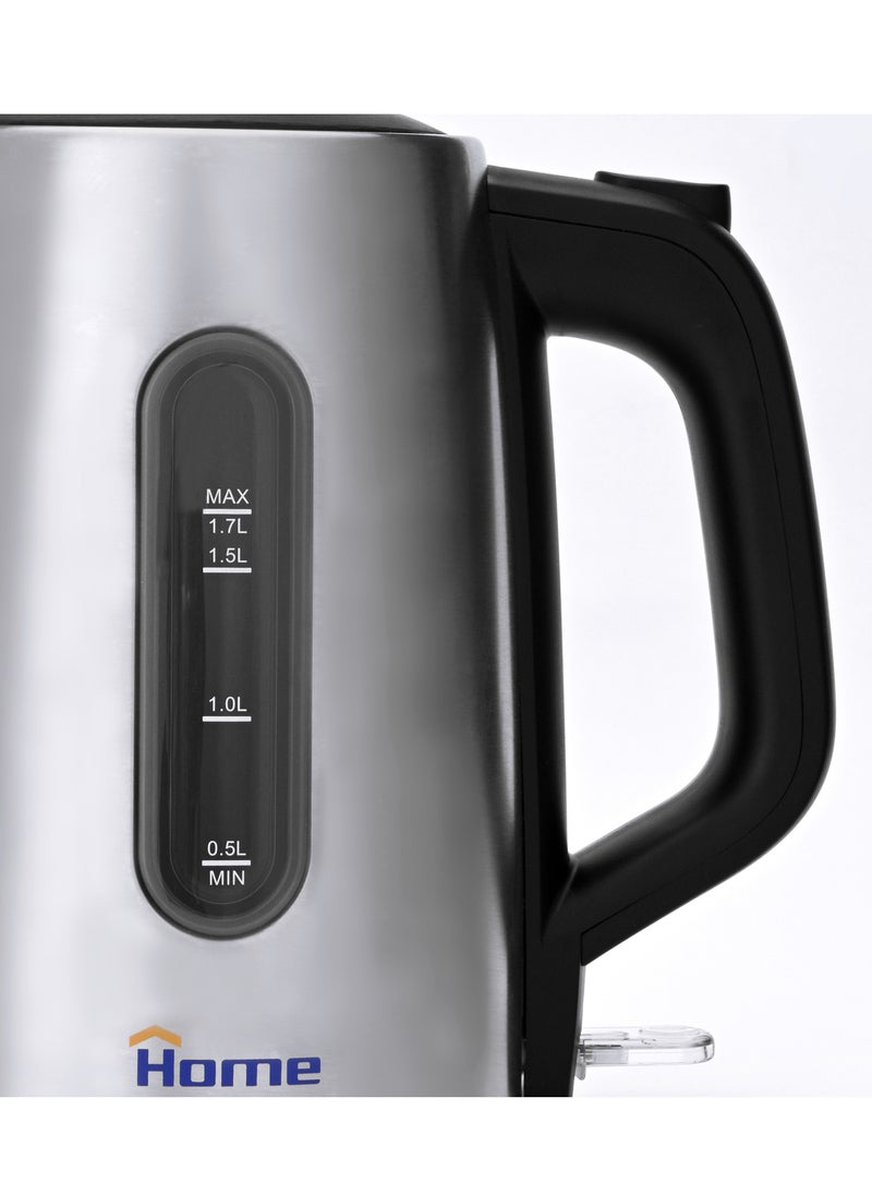Home - Stainless steel electric kettle 1850-2200W. Capacity: 1.7L. 360-degree rotating kettle. Made of stainless steel. Stainless steel heating element. Single water window. Automatic shut-off after boiling. Asterix control. Equipped with a light indicator. - Image 1